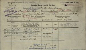 Extract from Canadian FWW Service Record